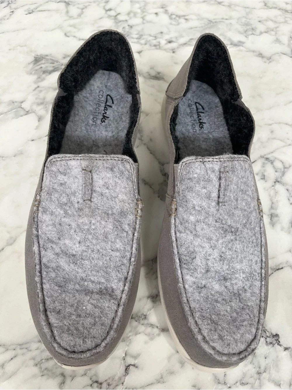 Clarks Men's Gorwin Step Grey Suede Loafers Slip On Shoes 26168646 Size 9.5